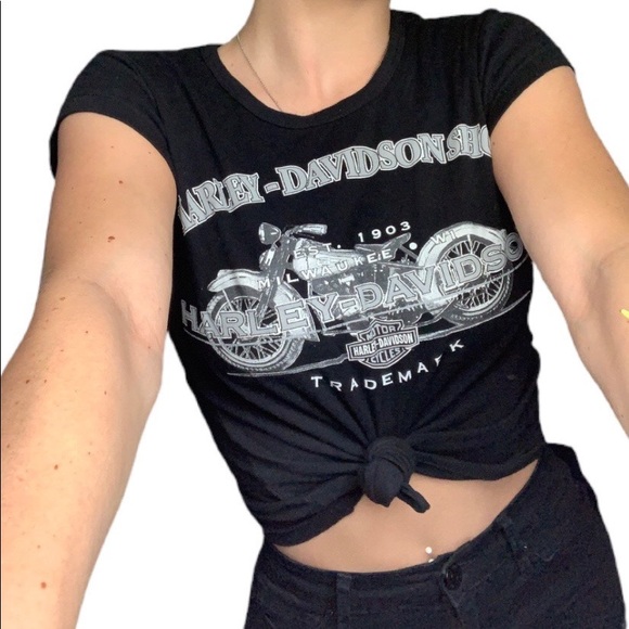 black harley davidson baby tee